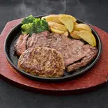 チャックステーキ150g×ハンバーグ200g(ソース2)(肉汁牧場チャックステーキ KING 大橋店)
