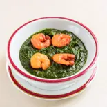 ほうれん草プラウンカレー/Spinach＆Prawn Curry（インド料理レストランアダルサ）