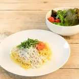 明太子としらすのパスタセット（akicafe）