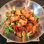 豚モツの四川風焼き鍋 Sichuan-Style Braised Pork Innards（永利 池袋西口店）