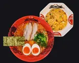 味玉HOTらーめん＆チャーハンセット Aji-tama Spicy Ramen ＆ Fried Rice Set（ラー麺ずんどう屋 尼崎店）