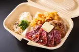 贅沢3種盛りBOX( ステーキ 100g ・ ハンバーグ 100g・ 唐揚げ 2個)（肉と米ハジメ 蒲田）
