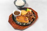 ハンバーグ(150g)＆サイコロステーキ ライス付き（ぎゅう丸 大名店）