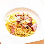 【お得なドリンクセット】長ねぎと自家製燻製ベーコンのペペロンチーノ（長ねぎ料理専門店暁）