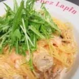 人気!帆立小柱と水菜の濃厚たらこクリームソース スパゲッティ(トラットリア シェ ラパン)