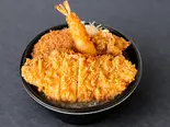 大人のお子様ランチ丼(ロースカツ、メンチカツ、エビフライ、唐揚げ)（【腹パン確定の店！】どどん屋）