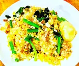 豚肉とほうれん草のポパイ焼飯マヨネーズ添え(餃子工房ちびすけ 梅田総本店)