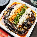 揚げナスの彩り野菜のみじん切(灯笼烧茄)（本格中華大龍城 西川口店）