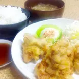 鶏天定食(ポン酢・からし) 鶏天4ケ(出前屋 博多飯)