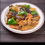 ナスと豚肉黒胡椒炒め（中華料理如家）