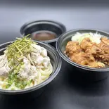MEGAセット 肉つけ讃岐うどんとザンギ丼（肉つけうどんと丼ぶりの店 八雲）