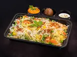 ベジタブル ビリヤニデザートグリーンサラダVegetable biryani dessert green salad（インド料理 ケバブ ＆ ビリヤニ ハウス Indian Restaurant Kebab ＆ Biryani house）