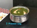 ブロウンサグカレー(サラダ &ナンorライス) Prawn Saag Curry (Served with Naan or Rice and Salad)(エバーグリーン 新小岩店)