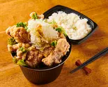 鶏もも唐揚げ 中華風ネギソース ごはんセット（居酒屋日本一の唐揚げ専門 えんまる 本八幡店）