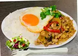 タイ ガパオライスセットー Gapao Rice set with Thai Rice（インド＆タイ料理スマイル Indian ＆ Thai restaurant ＆Bar~Smile）