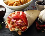 『ヘルシーチキン』ケバブ トルティーヤロール【ポテト付き】（Mrs Istanbul Kebab Delivery 高宮1丁目2号店）