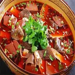 牛ハチ巢と野菜の四川風煮込み 江湖毛血旺(川味軒)