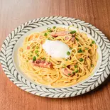 黒七味のスパイシーカルボナーラ～温玉のせ～（パスタmama 曳舟店）
