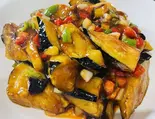 ナスの四川風炒め(鱼香茄子)（中華料理 錦園）