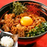 【辛】台湾まぜそば +牛ホルモン (ミニミニ追飯付き)【深夜】（油そば・台湾まぜそば専門店 土佐堀 麺屋じろう）