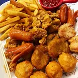 揚げ物セット・唐揚げ(4個)&フライドポテト(200g)& 粗挽きソーセージ(5本)(ChuuChuuフルーツ盛り盛りアサイーボウル Fruit-packed Acai Bowl 駒込店)
