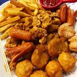 揚げ物セット・唐揚げ(4個)＆フライドポテト(200g)＆ 粗挽きソーセージ(5本)（Hawaiiアサイーボウル 栄養満点 fruit acai bowl 錦糸町店）