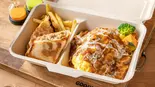 ハッシュドビーフオムライス×てりやきチキンチーズホットサンド(goody goody 北24条駅前店)