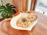 イカと明太子のクリームパスタ（NeNRiN木工所）