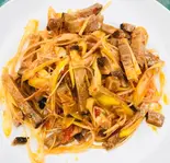 チャーシューネギ辛口和え(中華料理 三喜)