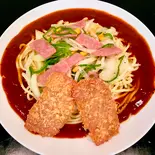 スペシャルハムカツのせあんかけスパ（名古屋名物あんかけスパあんかけ亭）