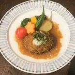手作りジャポネソースのハンバーグ（sarah TEA TIME）