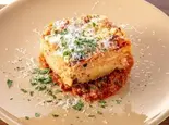 デリバリー限定 ボリューム満点パスタセット ゆで卵、ジャガイモの入ったラザーニャ（南イタリア料理 Osteria NORA）