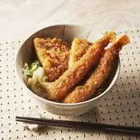 ぷりっぷり海老フライ(2本)とタレカツ丼（丼ぶりとうどん つるや 東葛西店）