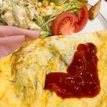 ナナ！！！！ナットウオムレツ定食（喫茶 たんぽぽ）