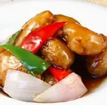 白身魚と黒酢炒め(川味坊)