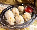 Pork Momo with Achar アチャール添えポークモモ（KATHMANDU Vyanjan）