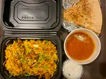 骨付きマトンビリヤニ＆選べるカレーセット mutton biryani ＆ curry set（エリックスサウスOBPツイン21店）