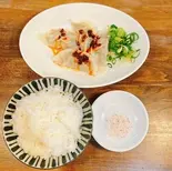 Bセット 塩水餃子(4ヶ)+ライス（麺屋・高豚 浄心店）