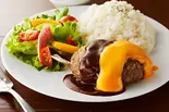赤ワイン香るデミグラスチーズハンバーグプレート(とろけるハンバーグ 福よし 墨田)