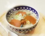 香港人気定番「豚肉とダブル卵」(国産米100%使用)（3米3下北沢店-お粥と点心専門店）