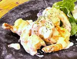 オリジナルマヨソースが自慢の海老マヨ(餃子工房 ちびすけ 阿倍野橋店)