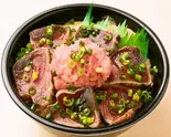 カツオのたたきねぎとろ丼⭐︎味ぽん付き(115)（魚丼 北千住本店）
