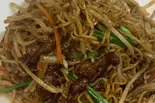 黒椒牛肉炒麺 牛肉と玉ねぎの黒胡椒炒焼そば（上海苑）
