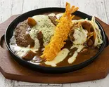 チーズ煮込みハンバーグ&エビフライ1本 Cheese Hamburg Steak & Fried Shrimp(千田の煮込みハンバーグ)