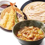 旨辛肉つけ汁うどん 天ぷら盛りセット（久兵衛屋 南与野店）