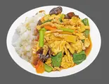 豚肉とキクラゲと玉子炒め 丼（中华料理 美中味）