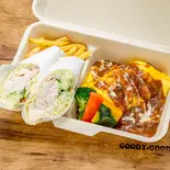 ハッシュドビーフオムライス×チキンアボガトブリトー(goody goody 北24条駅前店)