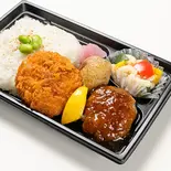 粗挽きハンバーグ・カニクリ弁当(から揚げ弁当【京香】渋谷店)