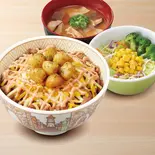 にんにく明太マヨチーズ牛丼とん汁サラダセット(すき家 福岡舞鶴店)