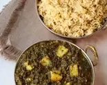 ほうれん草じゃがいもカレー Spinach ＆ Potato Curry（NEW TAJMAHAL EVEREST 塚本店）